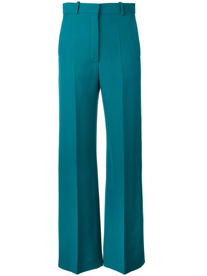 Céline Tailored Palazzo Pants, Women's, Size: 40, Green, Cotton/polyamide/virgin Wool