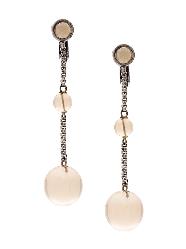 Jil Sander Spherical Dangling Earrings - Nude & Neutrals