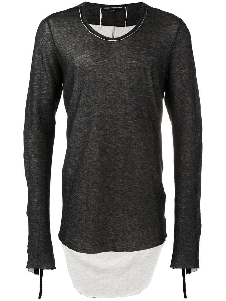 Cedric Jacquemyn Dipped Hem Sweatshirt - Black