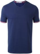 Moncler Classic V-neck T-shirt, Men's, Size: Xl, Blue, Cotton/spandex/elastane