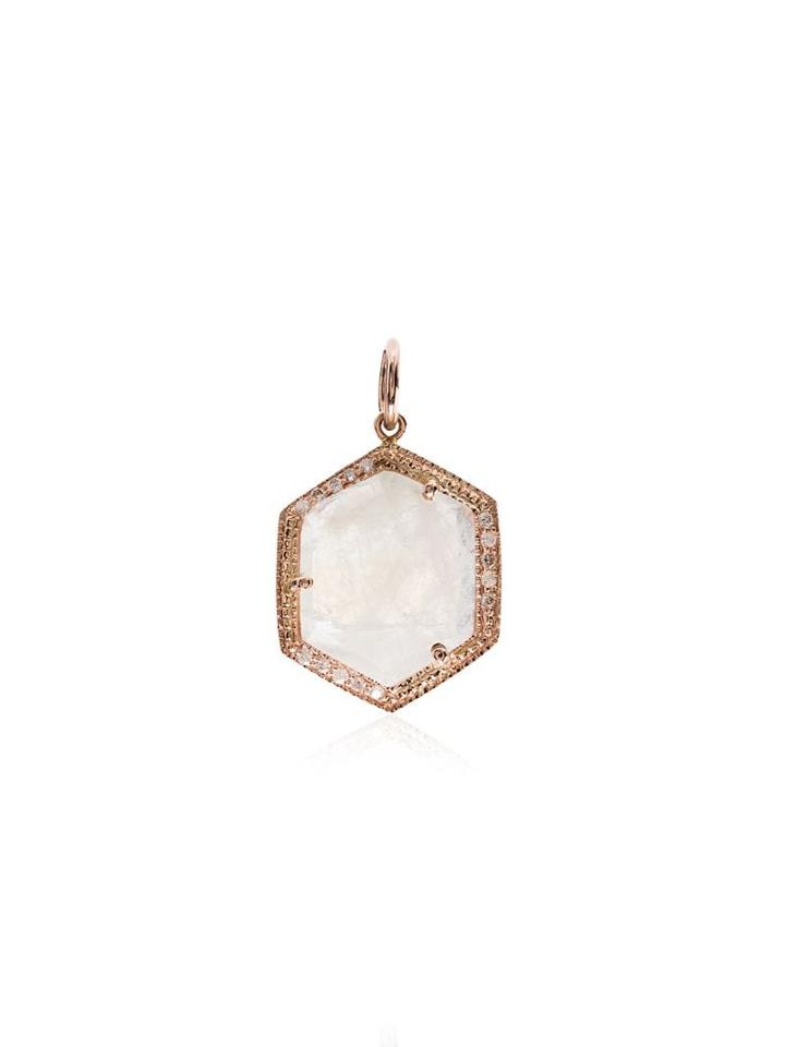 Jacquie Aiche Hexagon Charm Necklace - Gold