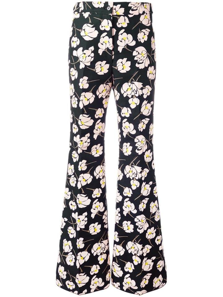 Rochas Floral Print Pants, Women's, Size: 40, Cotton/silk