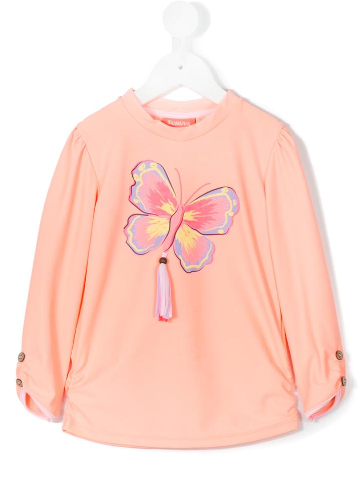 Sunuva - Tropical Butterfly Print Sweatshirt - Kids - Polyamide - 5 Yrs, Yellow/orange