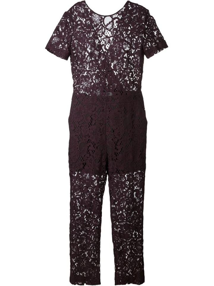 Msgm Lace Jumpsuit, Women's, Size: 40, Pink/purple, Polyester/polyamide/cotton