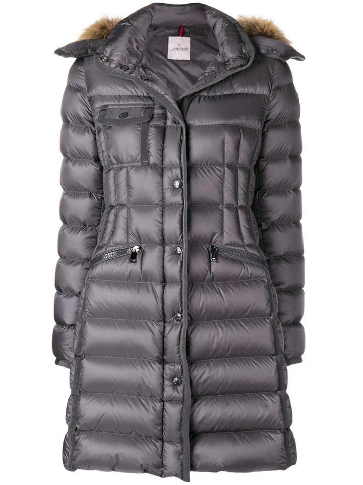 Moncler Hermifur Padded Coat - Grey