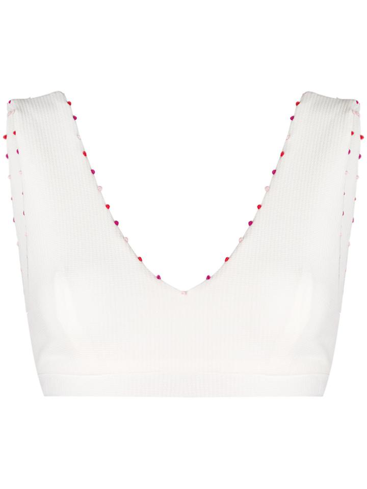 Marysia Scalloped Trim Bikini Top - White