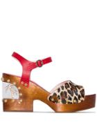 Sophia Webster Paradise Leopard Print Wedge Sandals - Animal Pink