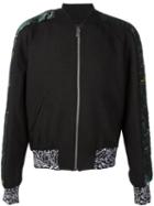 Maison Margiela Floral Panel Bomber Jacket, Men's, Size: 50, Black, Polyamide/wool