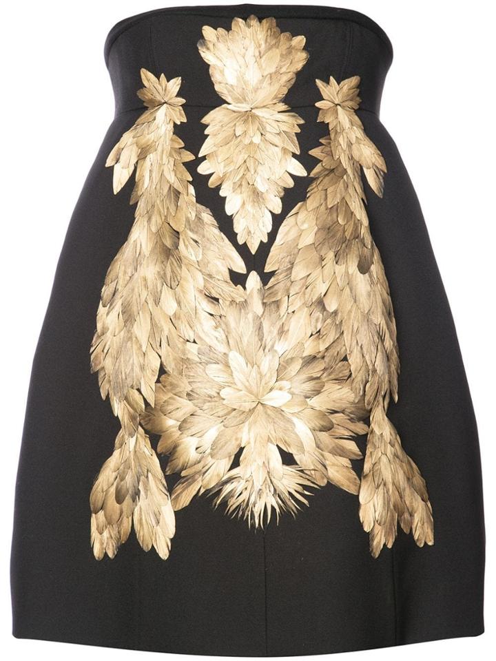 Vera Wang Gold-tone Appliqué Structured Dress - Black