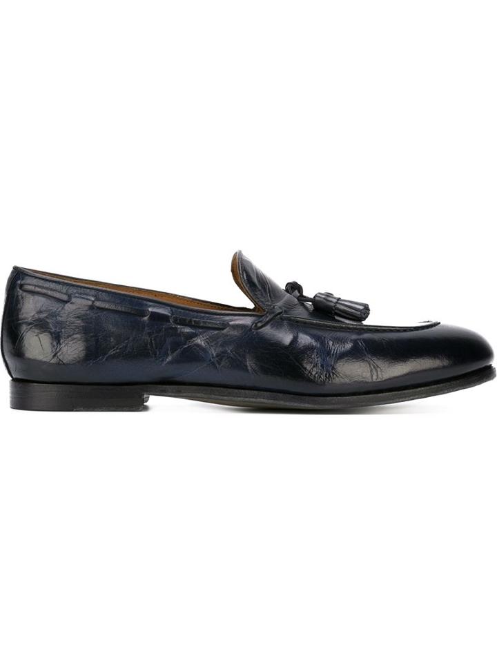Silvano Sassetti Tassel Detail Loafers, Men's, Size: 7.5, Blue, Calf Leather/leather