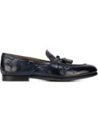 Silvano Sassetti Tassel Detail Loafers, Men's, Size: 7.5, Blue, Calf Leather/leather