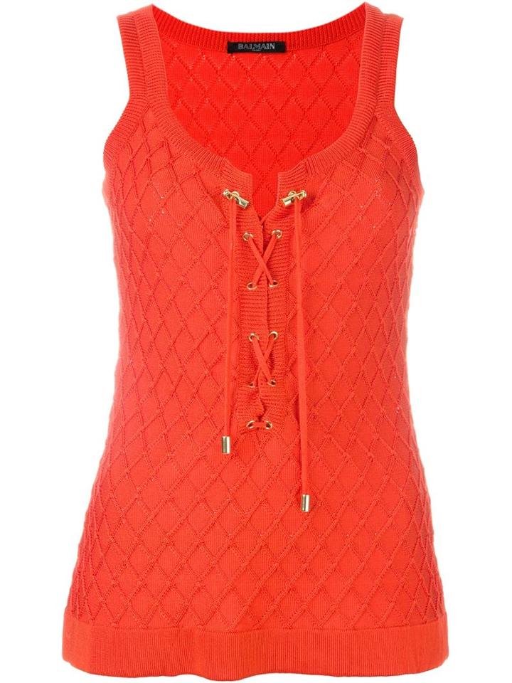 Balmain Ribbed Sleeveless Top