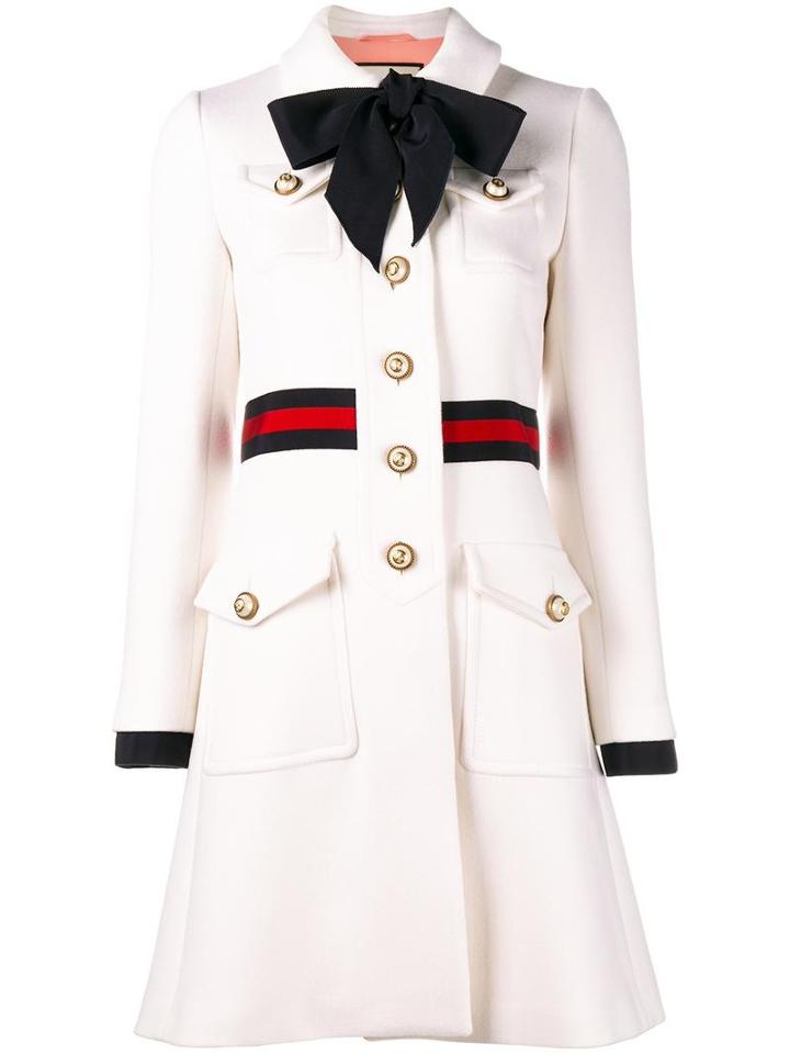Gucci - Embellished Detail Coat - Women - Silk/cotton/polyester/wool - 42, White, Silk/cotton/polyester/wool
