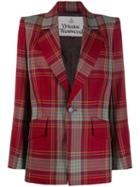 Vivienne Westwood Checked Single Breasted Blazer - Red