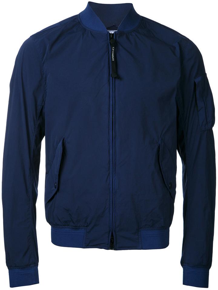 Cp Company Arm Pocket Bomber Jacket, Men's, Size: 48, Blue, Nylon