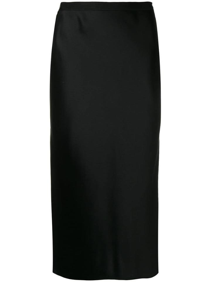 Joseph Satin Midi Skirt - Black
