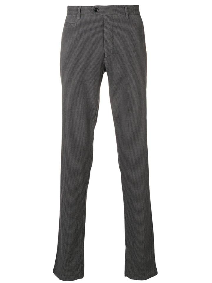 Fay Check Trousers - Grey