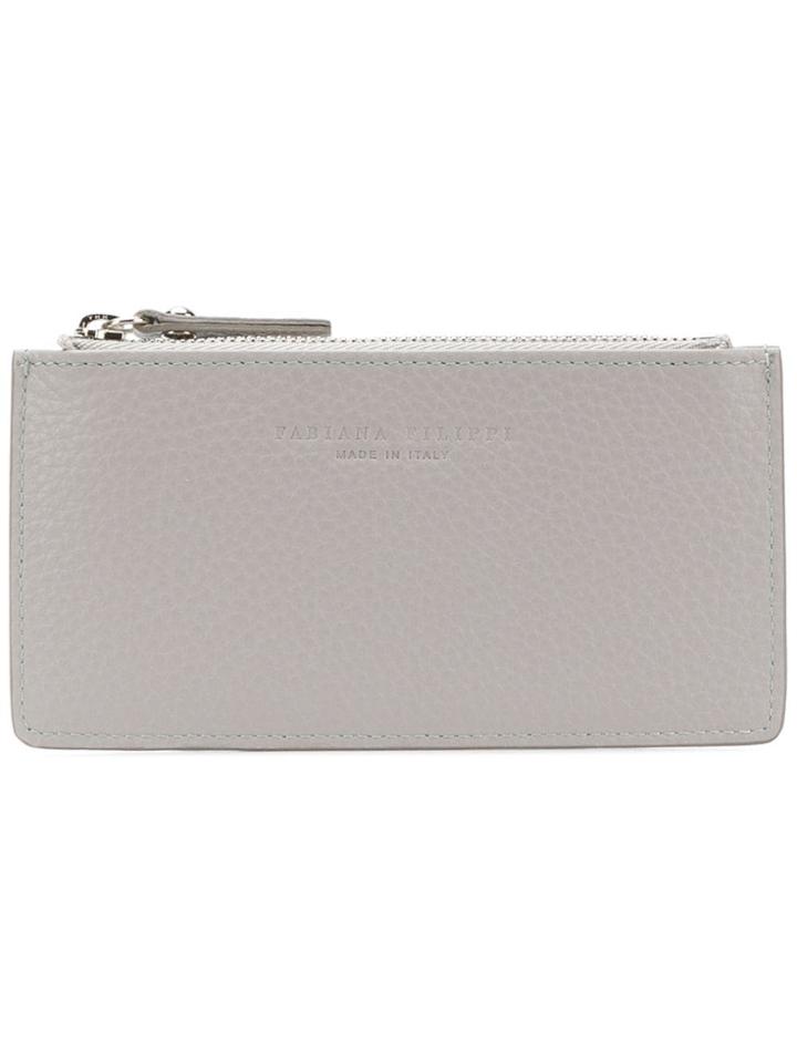 Fabiana Filippi Logo Embossed Zip Purse - Grey