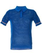 Tory Burch Mesh Knitted Polo - Blue