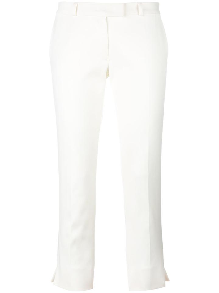 Joseph Cropped Trousers, Size: 34, White, Cotton/polyamide/polyester/acetate