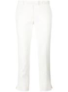 Joseph Cropped Trousers, Size: 34, White, Cotton/polyamide/polyester/acetate