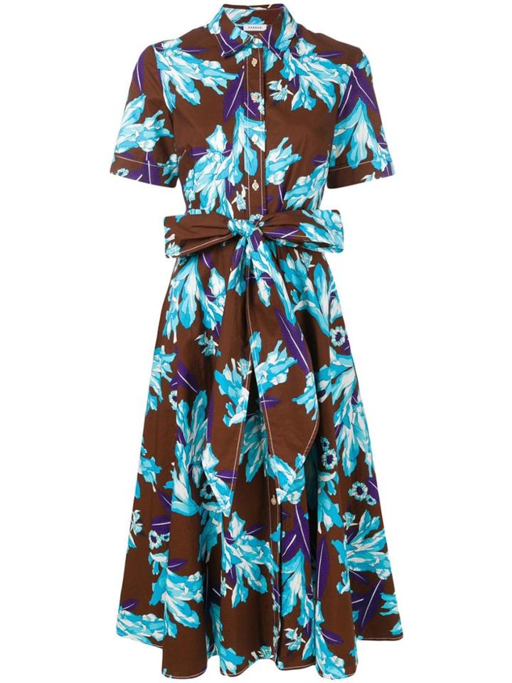 P.a.r.o.s.h. Floral Print Shirt Dress - Brown