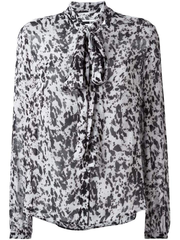 Mcq Alexander Mcqueen Pony Print Shirt, Women's, Size: 42, Grey, Silk