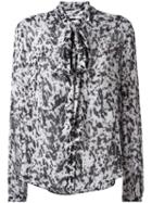 Mcq Alexander Mcqueen Pony Print Shirt, Women's, Size: 42, Grey, Silk