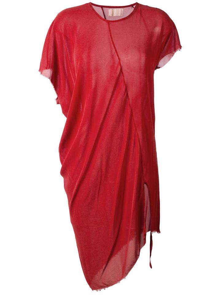 Lost & Found Ria Dunn Draped T-shirt Dress, Women's, Size: Small, Red, Silk/spandex/elastane