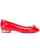 Salvatore Ferragamo Cut Out Ballerina Shoes - Red