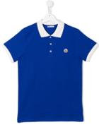Moncler Kids Contrast Collar Polo Shirt, Boy's, Size: 14 Yrs, Pink/purple