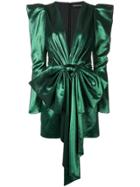 Alexandre Vauthier V-neck Peplum Dress - Green