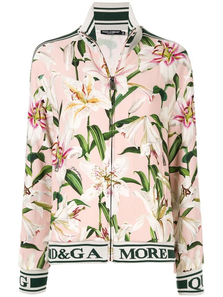 Dolce & Gabbana Lily Print Track Jacket - Pink