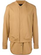 3.1 Phillip Lim Shirt Tail Bomber Jacket, Men's, Size: Small, Yellow/orange, Cotton/polyester/polyurethane