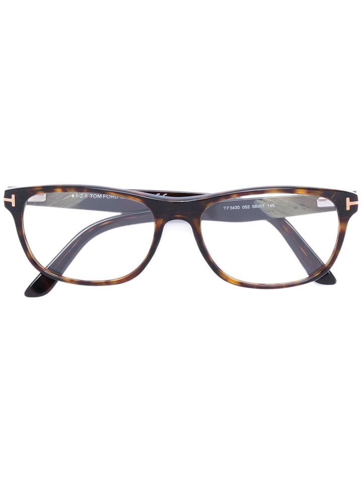 Tom Ford Eyewear - Square Frame Glasses - Men - Acetate - 56, Black, Acetate