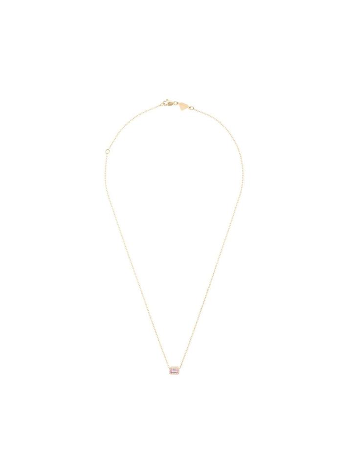 Alison Lou 14kt Yellow Gold, Pink Sapphire And Diamond Pendant
