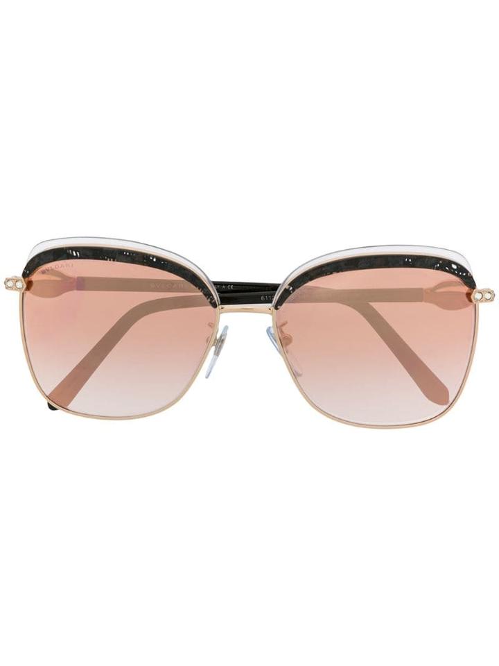 Bulgari Serpenti Ruby Crystal Sunglasses - Black