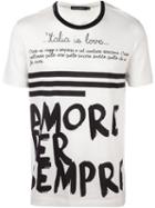Dolce & Gabbana Italia Is Love Printed T-shirt, Men's, Size: 46, White, Cotton