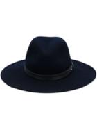 Rag & Bone Wide Brim Fedora, Women's, Size: Medium, Blue, Wool