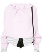 Aganovich Layered Oversized Sleeve Top - Pink