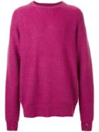 Cityshop Mohair Crew Neck Jumper, Men's, Pink/purple, Wool