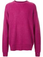 Cityshop Mohair Crew Neck Jumper, Men's, Pink/purple, Wool