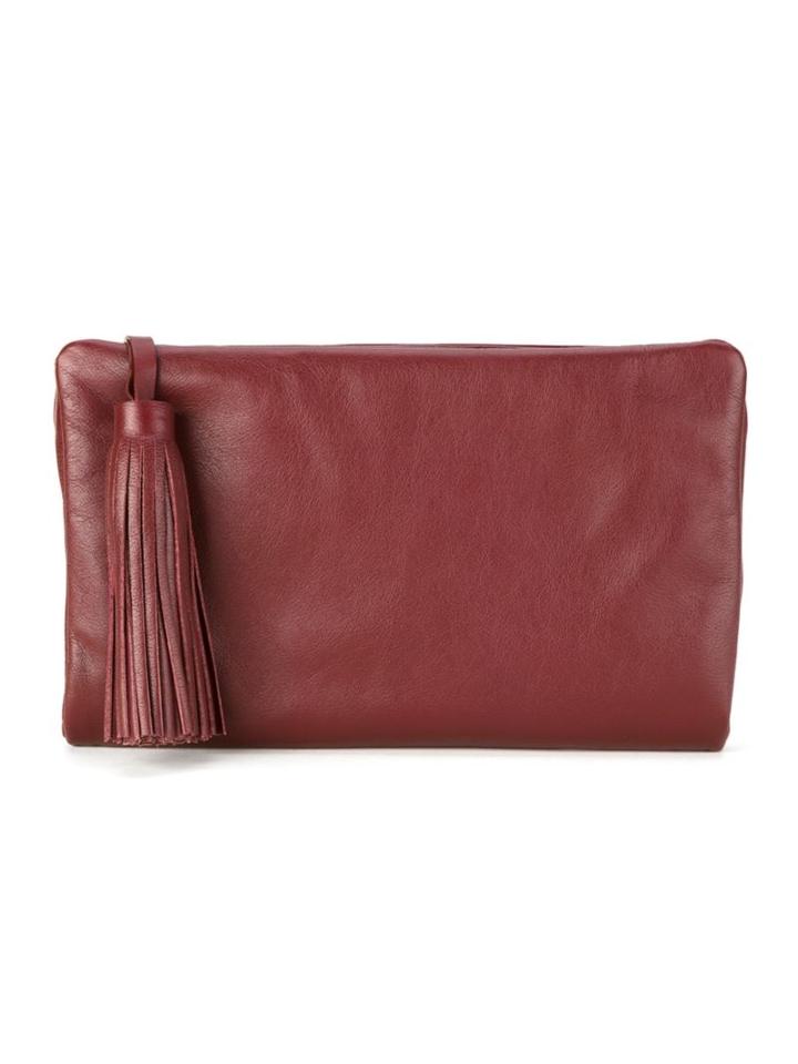 Sarah Chofakian Leather Clutch, Red, Goat Skin