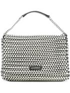 Emporio Armani Contrast Texture Shoulder Bag, Women's, Black, Polyester/polyurethane/cotton