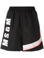 Msgm Logo Shorts, Women's, Size: 38, Black, Polyamide/polyester