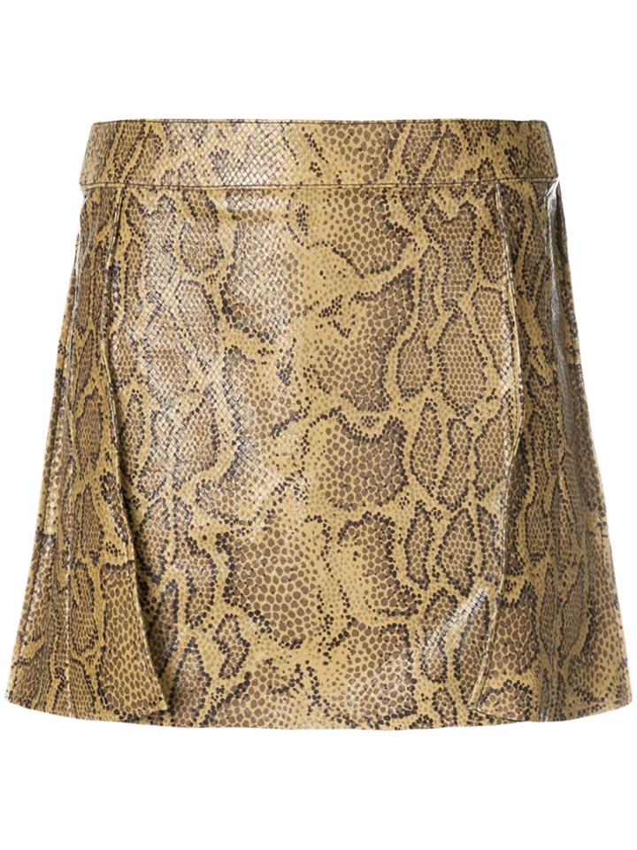 Chloé Snake Print Mini Skirt - Nude & Neutrals