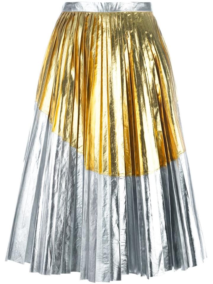 No21 Metallic Pleated Skirt