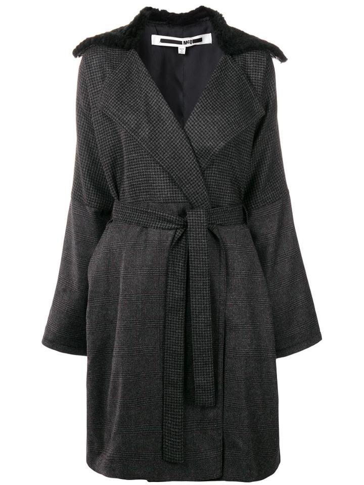 Mcq Alexander Mcqueen Pied-de-poule Belted Coat - Green