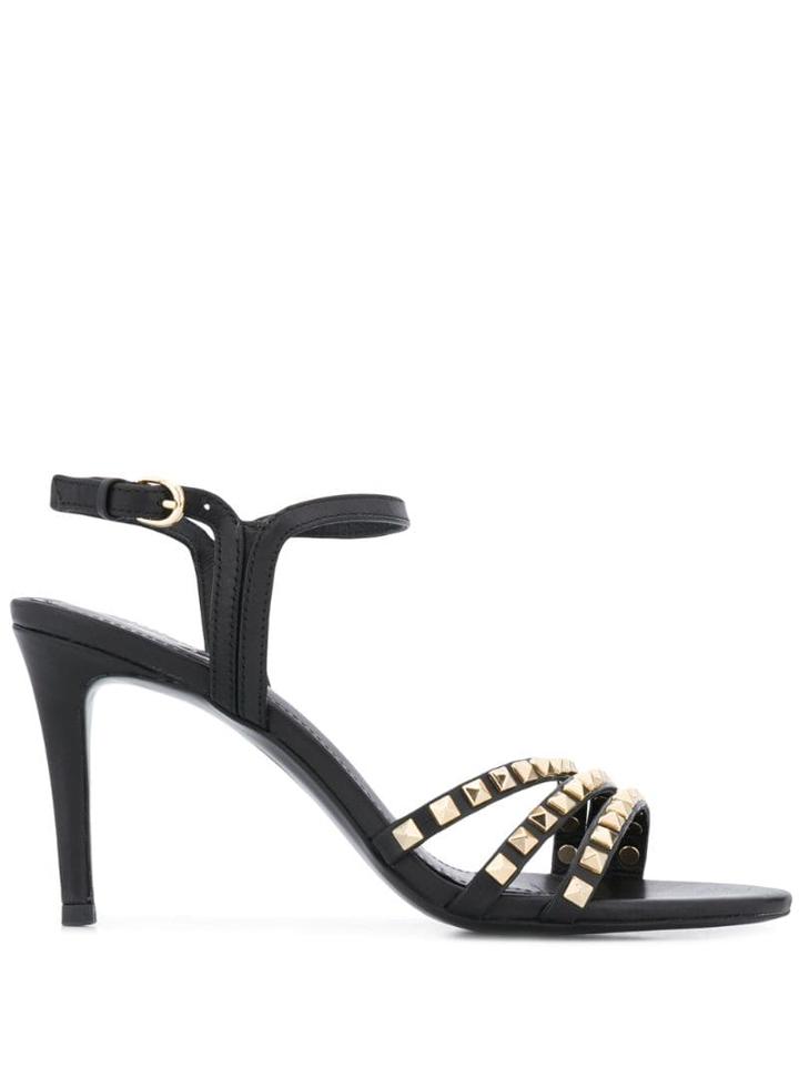 Ash Stud Embellished Sandals - Black