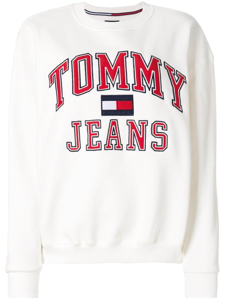 Tommy Jeans Logo Print Sweatshirt - White